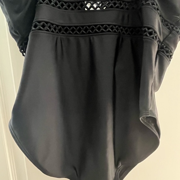 Swimsuits For All Black Lattice Plunge Onepiece - Picture 5 of 9